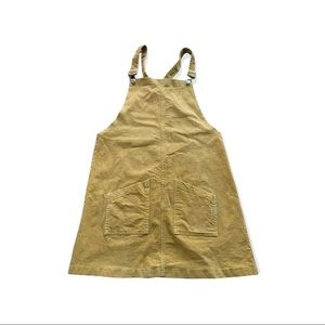 Altar’d State Women’s Yellow Corduroy Overall Dress Size Small